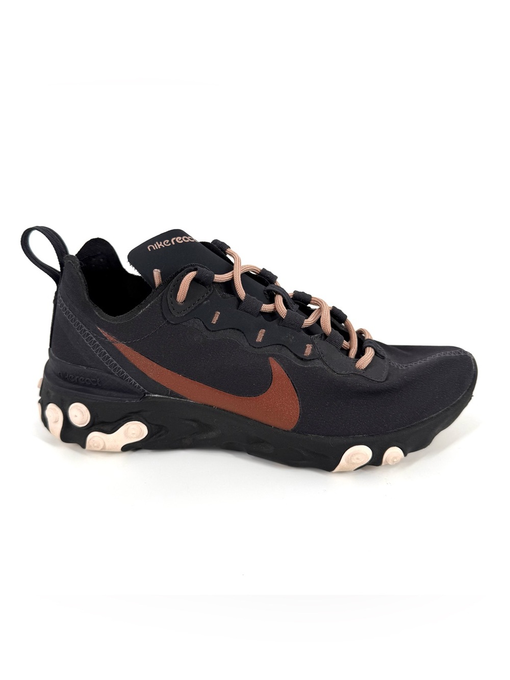 Nike React Element 55 Sneakers Womens Size 6 Oil Grey Copper Athletic Shoes